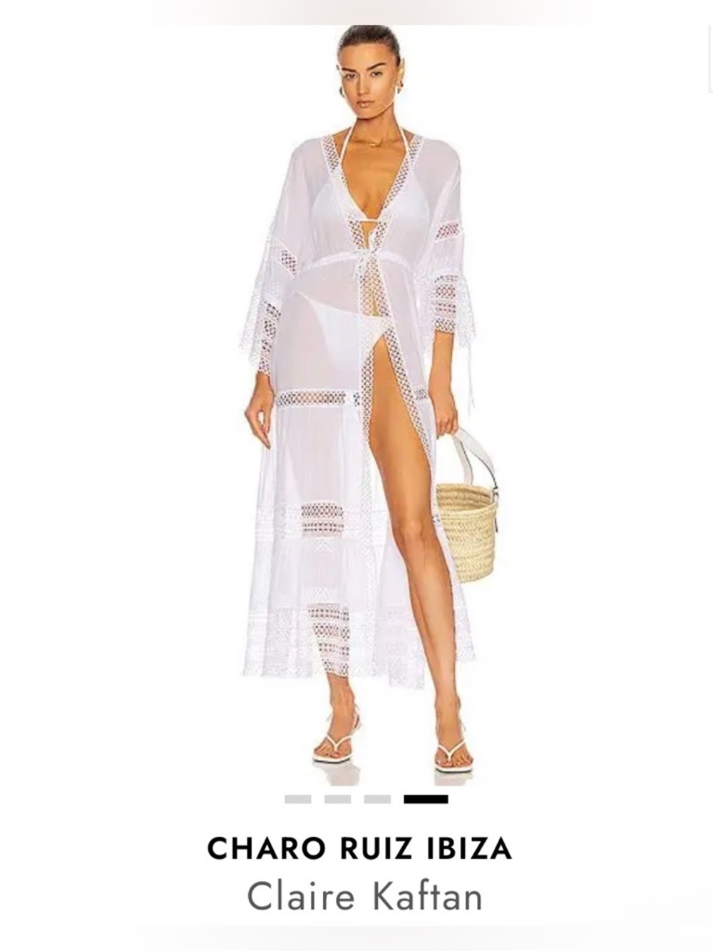 Charo Ruiz Ibiza Claire Caftan White Small NWT
